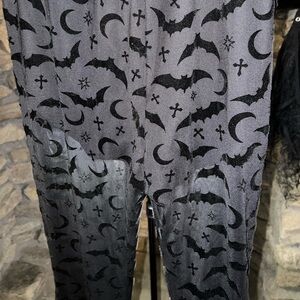 ROMWE Black Flared Jeans with Moon Pattern